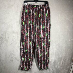 Gecko Hawaii Parachute Pants Size XL Red Black 90s Retro Surfer Beach Skater